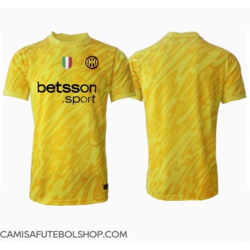 Camisa de time de futebol Inter Milan Goleiro Replicas 2º Equipamento 2024-25 Manga Curta
